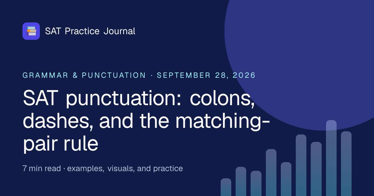 SAT punctuation: colons, dashes, and the matching-pair rule | SAT ...