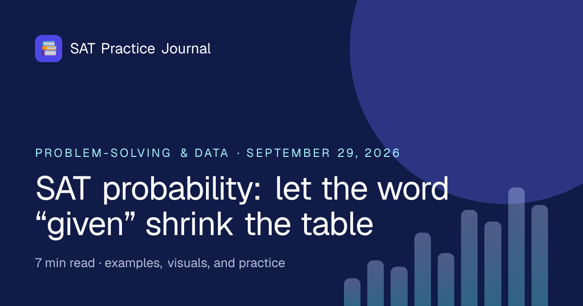 SAT probability: let the word “given” shrink the table | SAT Practice ...